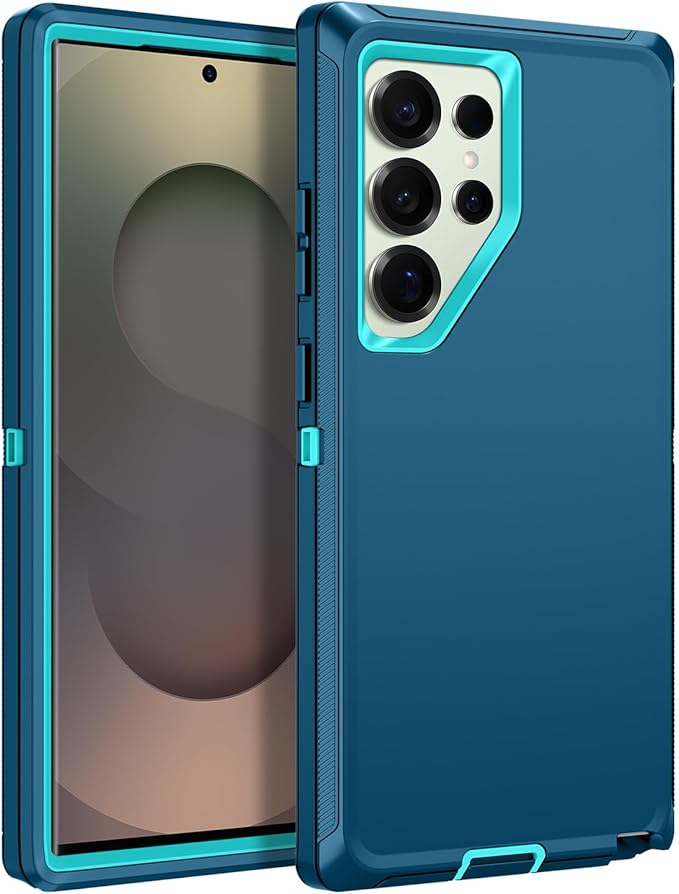 for Samsung Galaxy S25 Ultra Case Heavy Duty Protective Shockproof Dropproof 3-Layer Full Body Protection [Without Screen Protector] Tough Rugged Case for Galaxy S25 Ultra,Turquoise