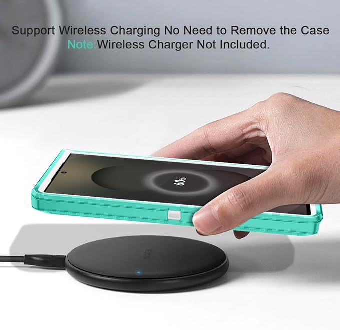 for Samsung Galaxy S25 Ultra Case Heavy Duty Protective Shockproof Dropproof 3-Layer Full Body Protection [Without Screen Protector] Tough Rugged Case for Galaxy S25 Ultra,Teal/White