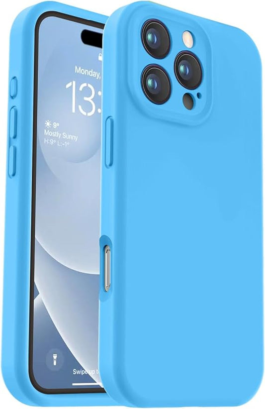 Vooii Compatible with iPhone 16 Pro Max Case, Liquid Silicone Upgrade [Camera Protection] [Soft Anti-Scratch Microfiber Lining] Shockproof Phone Case for iPhone 16 Pro Max 6.9 inch - Blue