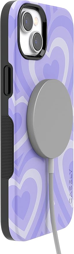 Casely iPhone 14 Case | Love Song | Lavender Heart | Compatible with MagSafe | Bold Protective Design