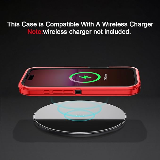 for iPhone 16 Pro Max Case Shockproof Dust/Drop Proof 3-Layer Full Body Protection [Without Screen Protector] Rugged Heavy Duty Cover Case for Apple iPhone 16 Pro Max 6.9" 2024,Red/Black