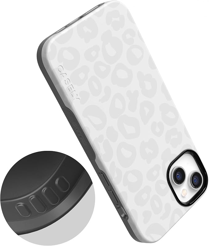Casely iPhone 14 Case | White Snow Leopard | Into The Wild | Compatible with MagSafe | Bold Protective Design