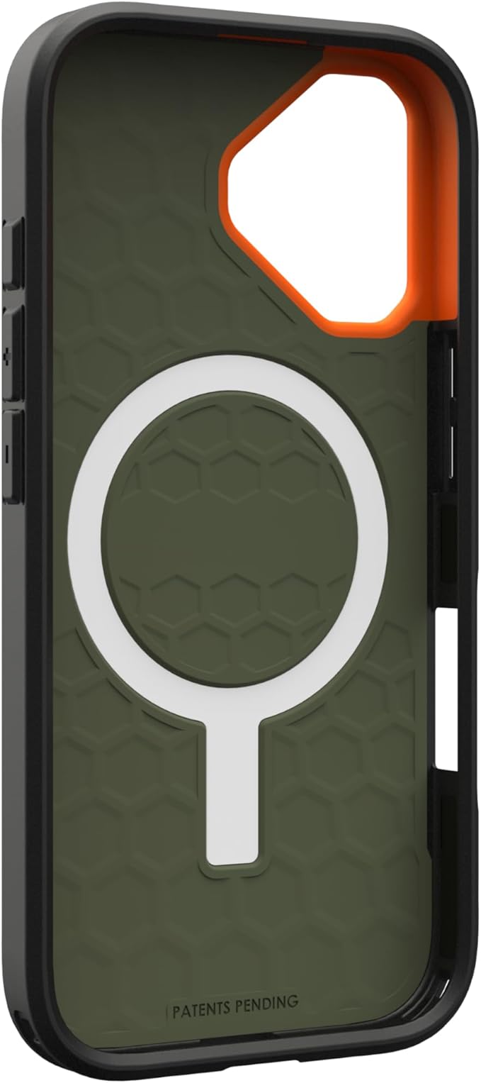 URBAN ARMOR GEAR UAG Designed for iPhone 17 Case Civilian - Compatible with MagSafe Military Grade Protective Cover, Olive/Orange