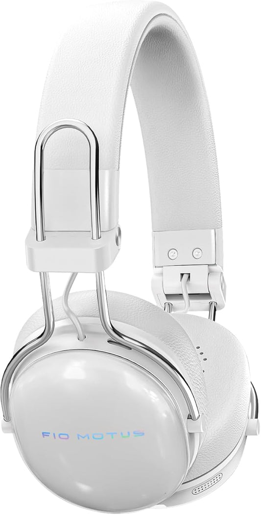 Active Noise Cancellation Wireless Bluetooth On-Ear Headphones:with - Hi Res Sound Up to 55H Battery Life, Lightweight, Comfortable, Foldable Design, for Home Office Travel White
