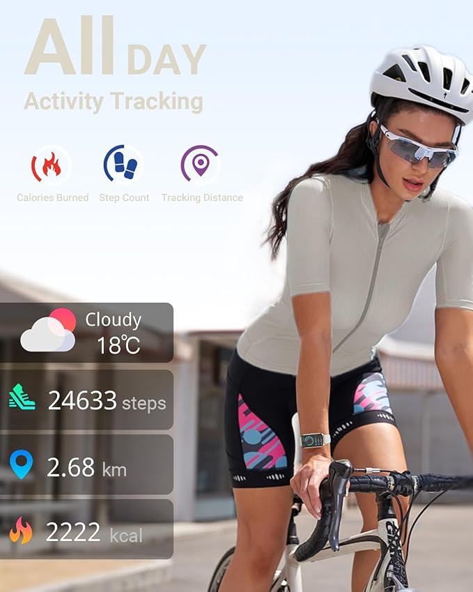 Health Fitness Tracker with 24/7 Heart Rate, Blood Oxygen, Blood Pressure, Sleep Tracker, 5ATM Waterproof Activity Trackers with Step Tracker, Pedometer (S & L Bands Included)