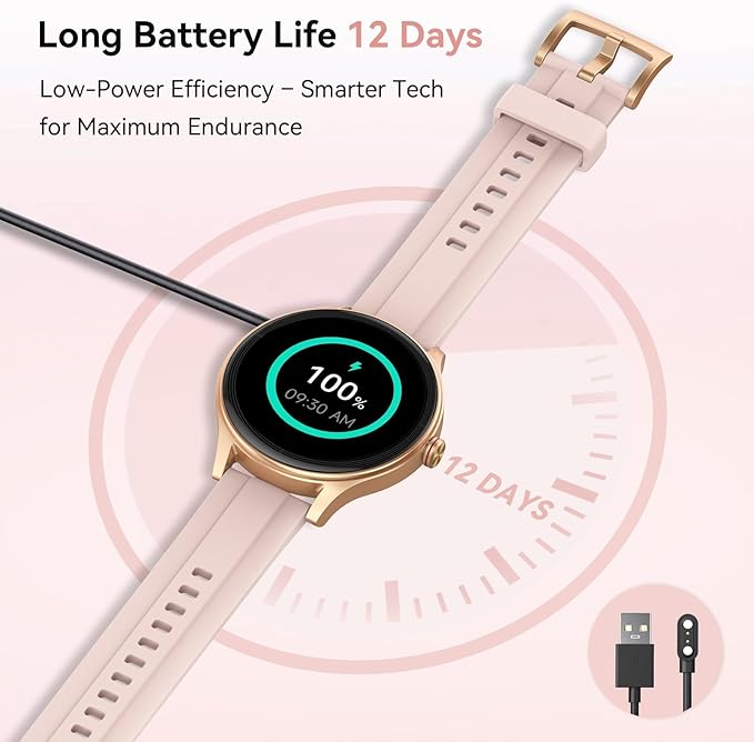 Smart Watches for Women (2 Bands), 40mm Stylish Fitness Watch for Android iPhone with Bluetooth Calls (Make/Answer), AI Voice Command, Heart Rate/SpO2/Sleep Monitor, 7 Days Battery, IP68 Waterproof