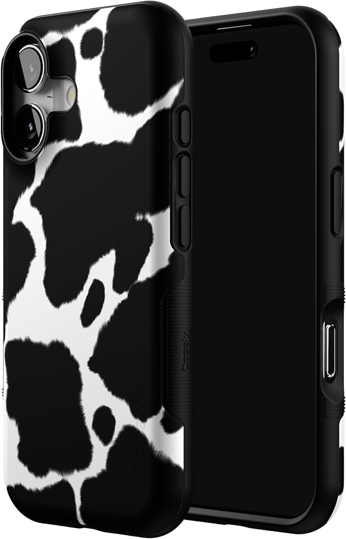 Casely iPhone 17 Case | Current Mood | Cow Print | Bold Protective Design | Compatible with MagSafe