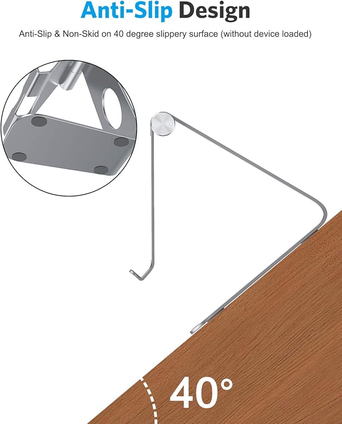 OMOTON Tablet Stand Holder Angle Adjustable, T1 Desktop Aluminum Tablet Dock Cradle Compatible with iPad Air/Mini/Pro 11/12.9, iPad 10.2, Samsung Tab and More UP to 12.9'', Grey