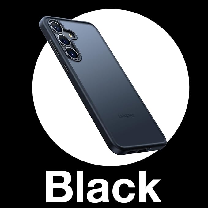 TORRAS Guardian Shockproof for Samsung Galaxy S25 Case, [12FT Military Grade Drop] Thin & Soft Touch for Samsung S25 Case, Translucent Matte Protective Slim Case for Samsung S25, Black