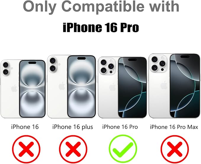 MOWIME Magnetic Case for iPhone 16 Pro [Compatible with Magsafe] [Cute Fashion Fluorescent Design] [1 Screen Protector] Slim Translucent Matte Case for iPhone 16 Pro 6.3" 2024, Purple