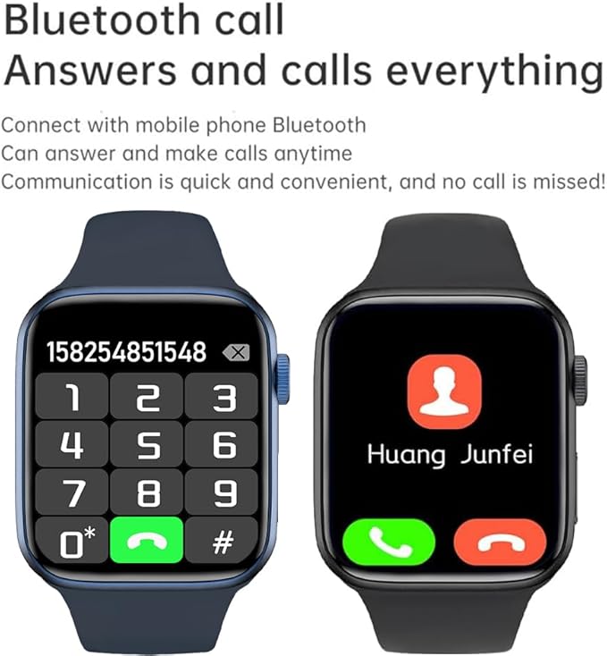 Smart Watch for Android iOS Phones Compatible iPhone Samsung, 2.09'' Fitness Activity Tracker Watch with Bluetooth Call/SMS/Sleep Monitor/Pedometer Smartwatch for Men Women with 2 Bands (Blue)