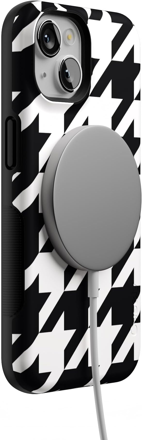 Casely iPhone 14 Case | Houndstooth | High Contrast Design | Compatible with MagSafe | Bold Protective Design