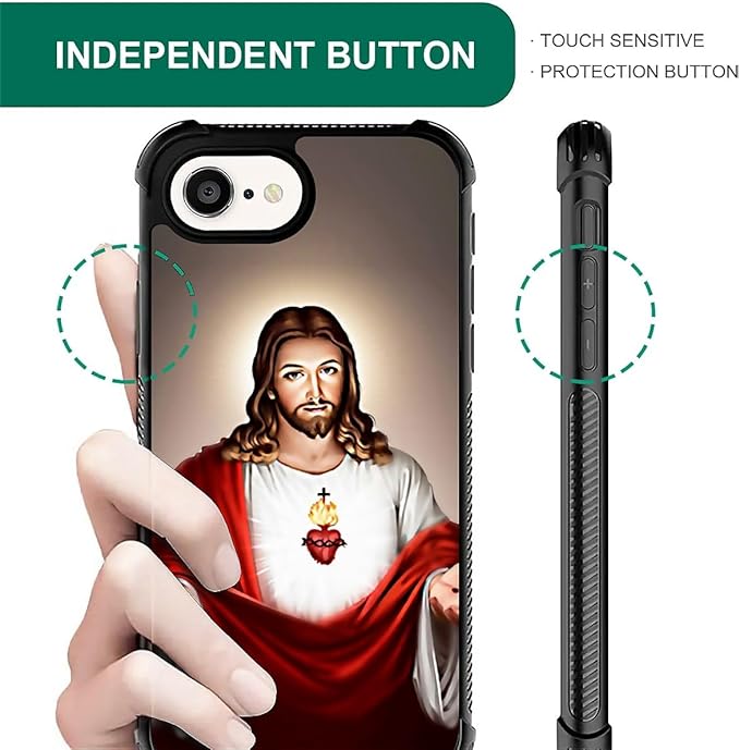 Compatible with iPhone 16e Case,Jesus Christ Phone Cover for Men/Women,Soft TPU Anti-Skid Thread and Four Corner Anti-Collision Protection Case Compatible with iPhone 16e 6.1inch