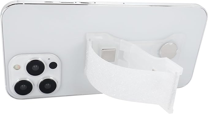 LOVEHANDLE PRO Premium Phone Grip - Silicone Phone Strap - Magnetic Phone Mount and Kickstand for Smartphone and Tablet - Crystal Clear Glitter Silicone