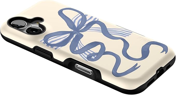 Casely iPhone 17 Case | Heartstrings | Blue Bow | Bold Protective Design | Compatible with MagSafe
