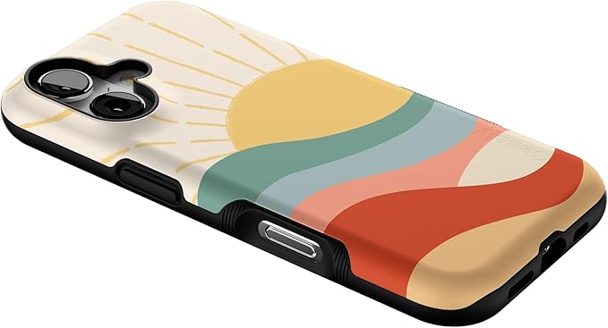 Casely iPhone 17 Case | Here Comes The Sun | Colorblock Sunset | Bold Protective Design | Compatible with MagSafe