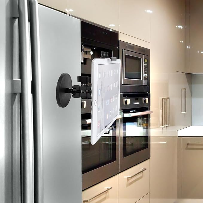 Aluminum Alloy Tablet Holder with 1" Ball Head-360 Rotatable Tablet Mount for iPad and Other Devices from 4.7"-12.9", Compatible with RAM Mounts and Other B Size Double Socket Arm