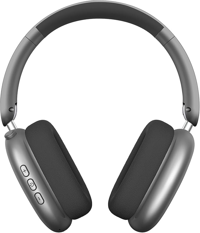 Y01 Wireless Over Ear Headphones, Noise Canceling Bluetooth 5.3 Headphones with Microphones,Hi-Res Audio,48H Playtime,Foldable,Breathable Soft Earpads for iOS/Android/Samsung/PC-Space Grey