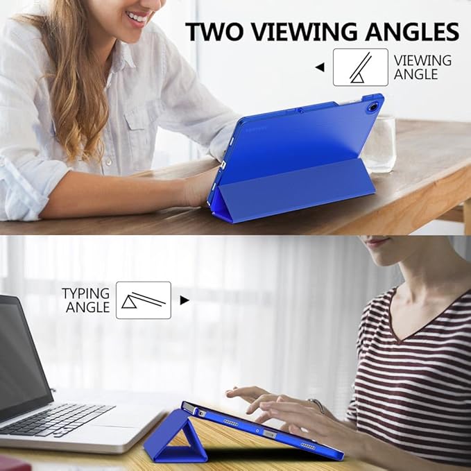 MoKo Case for Galaxy Tab A9+/A9 Plus 11 inch 2023, Slim Stand Protective Smart Cover with Hard PC Translucent Back Shell for Tab A9 Plus Tablet (SM-X210/X216/X218), Auto Wake/Sleep, Klein Blue