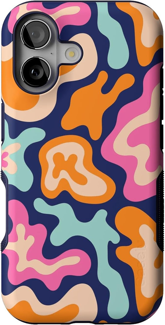 Casely iPhone 17 Case | Midnight Color Splash | Abstract Retro | Bold Protective Design | Compatible with MagSafe