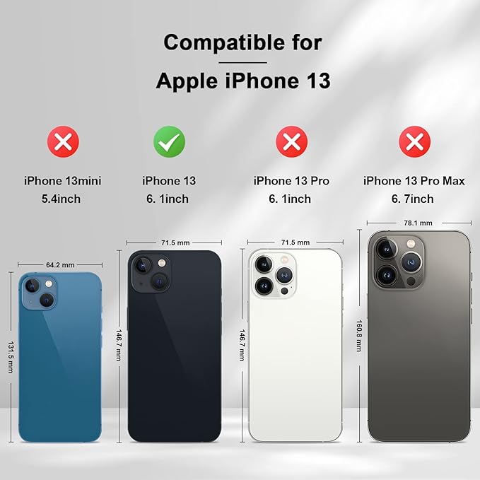 Jasonyu Flip Wallet Case for iPhone 13,Leather Magnetic Folio Cover with Card Holder,Kickstand - TPU Shockproof Durable Protective Phone Case,Black