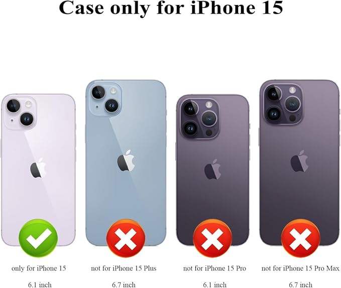 MMHUO for iPhone 15 Case with Card Holder, Flower Magnetic Back Flip Case for iPhone 15 Wallet Case for Women, Protective Case Phone Case for iPhone 15,Purple