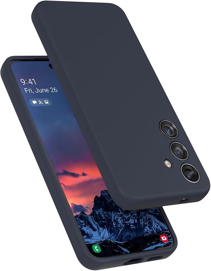 E Segoi Designed for Galaxy S24+Plus Case, Liquid Silicone Gel Rubber Shockproof Case Soft Microfiber Cloth Lining Cushion Compatible with Galaxy S24 Plus 5G 6.7 inch (Midnight, S24 Plus - 6.7")