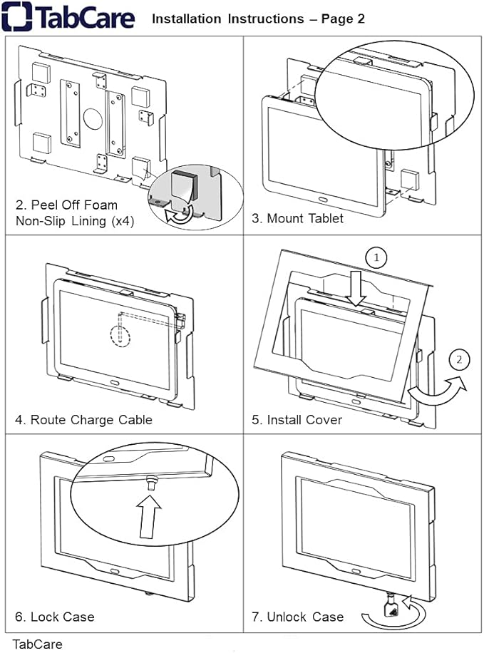 TABcare Locking Anti-Theft Security Metal Case for Microsoft Surface Go Tablet Supports VESA, Wall Mount (Surface GO 1/2/3/4, Black)