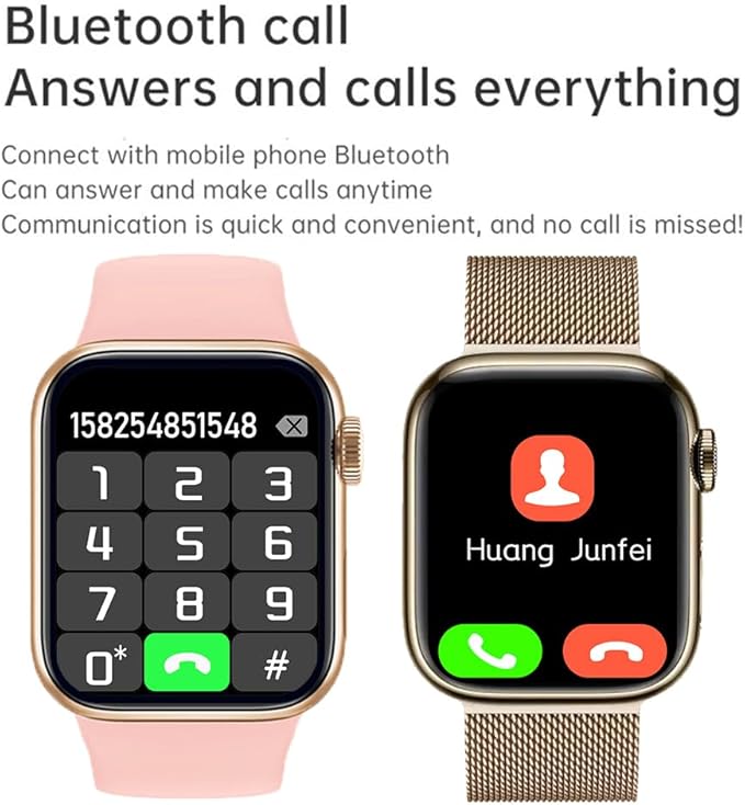 Smart Watch for Android iOS Phones Compatible iPhone Samsung, 2.09'' Fitness Activity Tracker Watch with Bluetooth Call/SMS/Sleep Monitor/Pedometer Smartwatch for Men Women with 2 Bands (Pink)