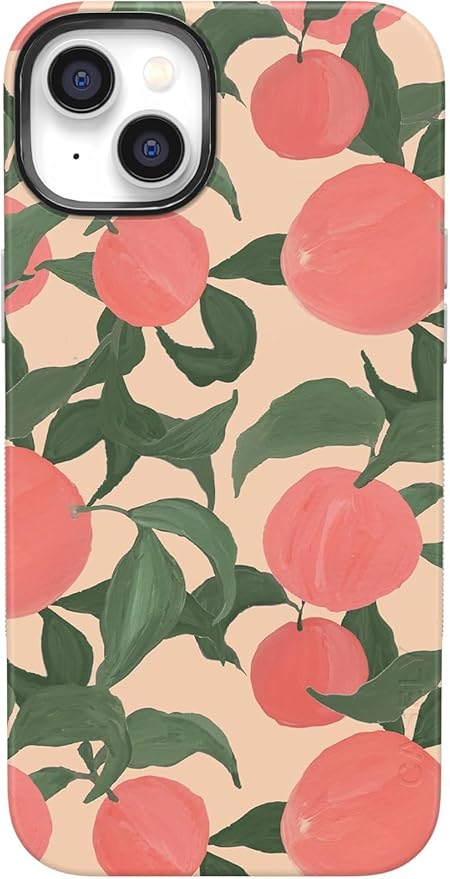 Casely iPhone 14 Case | Feeling Peachy | Blush Vines | Compatible with MagSafe | Bold Protective Design