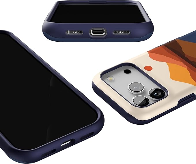 Casely iPhone 17 Pro Case | Opposites Attract | Day & Night Colorblock Mountains | Compatible with MagSafe | Bold Protective Design