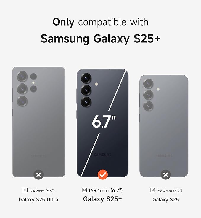 SURITCH for Samsung Galaxy S25+ Plus Phone Case, Magnetic Shockproof Protective Cover with Camera Cover & Adjustable Metal Kickstand for Galaxy S25+ Plus(2025)-Sakura Pink