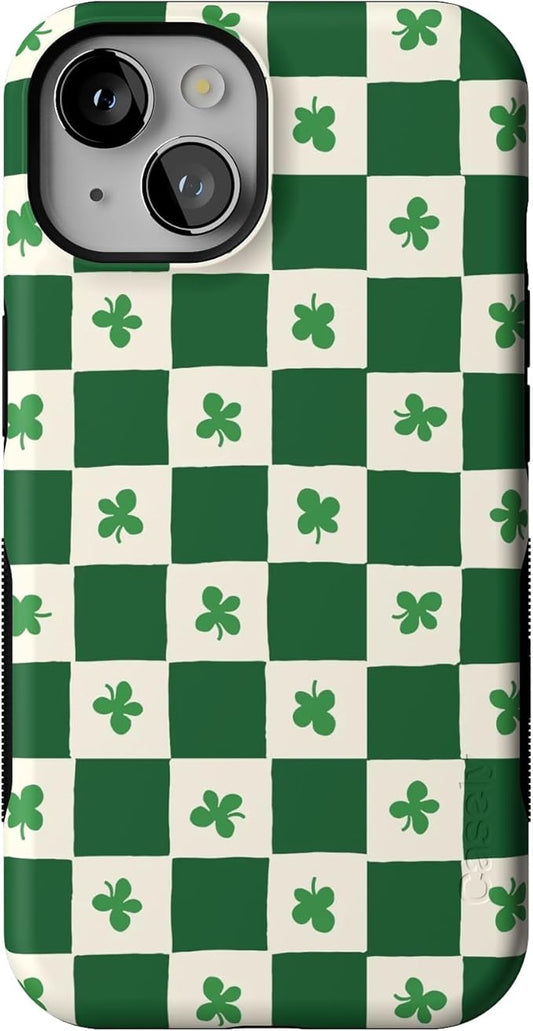 Casely iPhone 14 Case | Lucky You | Shamrock | Compatible with MagSafe | Bold Protective Design