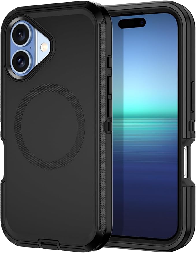 for iPhone 17 Case [Compatible with MagSafe] Shockproof 3-Layer Full Body Protection [Without Screen Protector] Rugged Heavy Duty Cover Case for Apple iPhone 17 6.3" 2025,Black