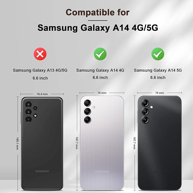 Jasonyu Flip Wallet Case for Samsung Galaxy A14 5G/4G,Leather Magnetic Folio Cover with Card Holder,Kickstand - TPU Shockproof Durable Protective Phone Case,Brown