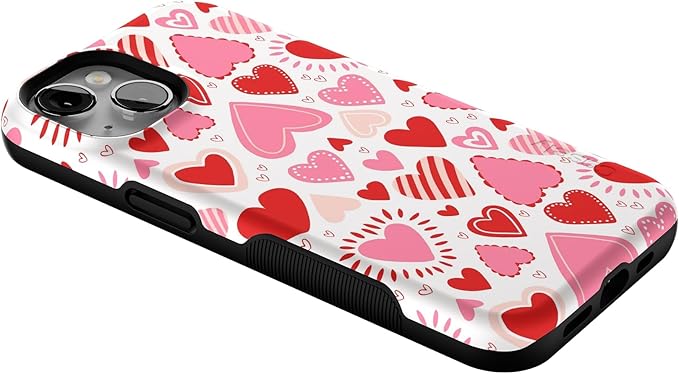 Casely iPhone 14 Case | Love Struck | Pink Heart Stickers | Compatible with MagSafe | Bold Protective Design