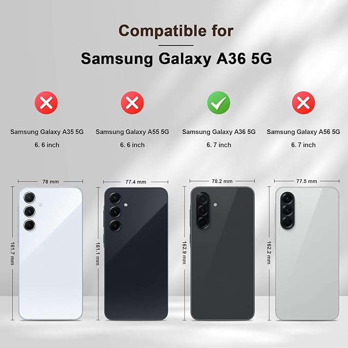 Jasonyu Flip Wallet Case for Samsung Galaxy A36 5G,Leather Magnetic Folio Cover with Card Holder,Kickstand - TPU Shockproof Durable Protective Phone Case,Brown