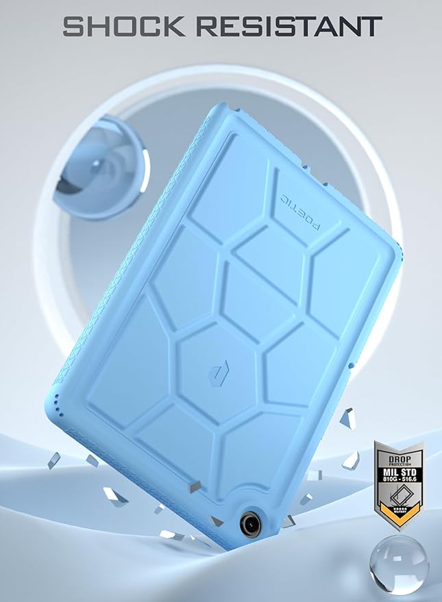 Poetic TurtleSkin Case Designed for Samsung Galaxy Tab A9+ Plus 11 Inch 2023, Heavy Duty Shockproof Rugged Kids Friendly Drop Protection Silicone Cover Case, Light Blue