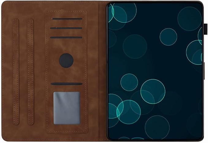 KEROM Case for Samsung Galaxy Tab A9+ Plus 11 Inch 2024 2023 (SM-X210/X216/X218), Embossed Suede Leather Folio Stand Cover with Auto Wake/Sleep & Card Slot & Pen Holder - Brown Butterfly Embossing