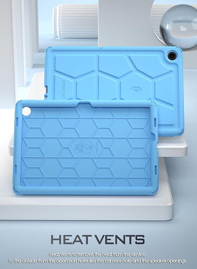 Poetic TurtleSkin Case Designed for Samsung Galaxy Tab A9+ Plus 11 Inch 2023, Heavy Duty Shockproof Rugged Kids Friendly Drop Protection Silicone Cover Case, Light Blue