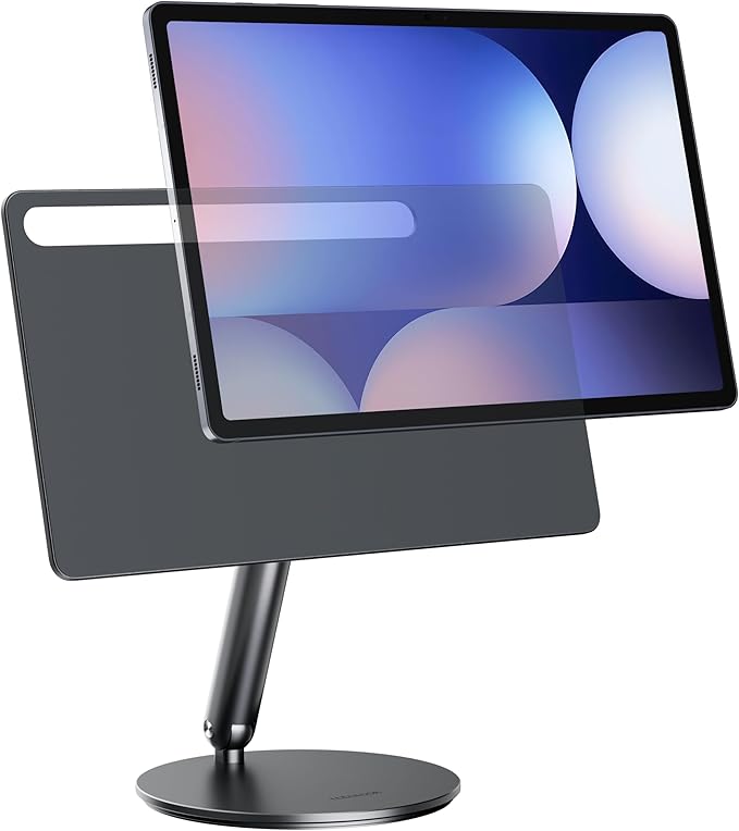 LULULOOK Magnetic Stand for Samsung Galaxy Tab S10/S9/S8 Plus, Foldable Aluminum Alloy Arm Mount Desktop Holder for Samsung Galaxy Tab 12.4 inch S10+/S9+/S8+/S7 FE/S7+