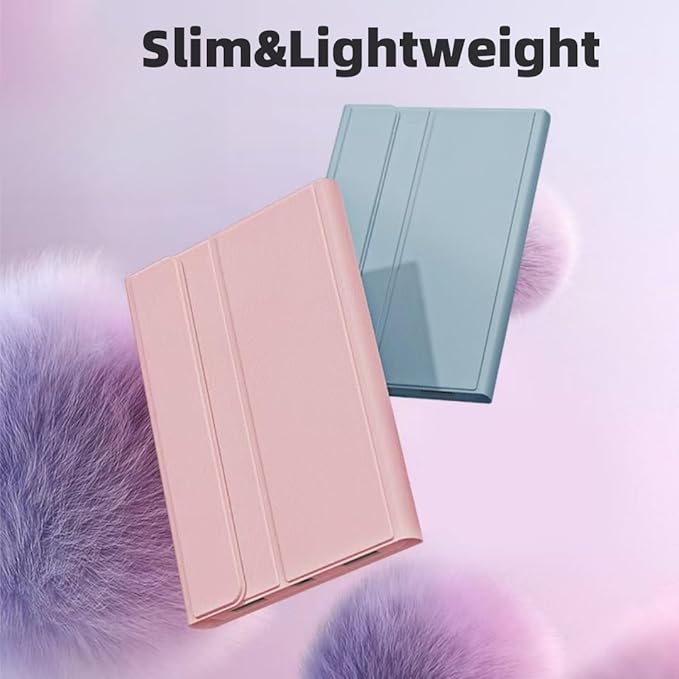 Keyboard Case for Galaxy Tab S10 Plus/S9 Plus/S9 FE Plus/S8 Plus/S7 Plus/S7 FE 12.4 Inch, 7 Color Rainbow Backlight Detachable Magnetic Keyboard Cover with S Pen Holder,Sky Blue