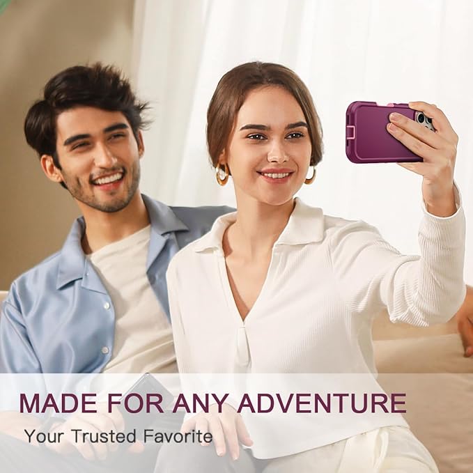 for iPhone 16 Pro Case Shockproof Dust/Drop Proof 3-Layer Full Body Protection [Without Screen Protector] Rugged Heavy Duty Cover Case for Apple iPhone 16 Pro 6.3" 2024,Purple/Pink