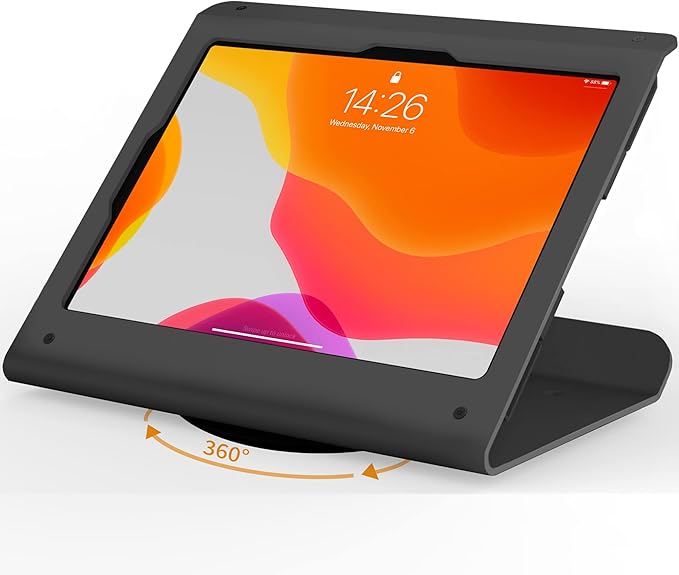 Tablet POS Stand - Heavy Duty Steel Kiosk Stand with 360° Swivel Base Anti-Theft - Compatible with 10.9" iPad 10th, Pro 11" 1 2 3 4, Air 4 5, Air 11", iPad 11"(A16)