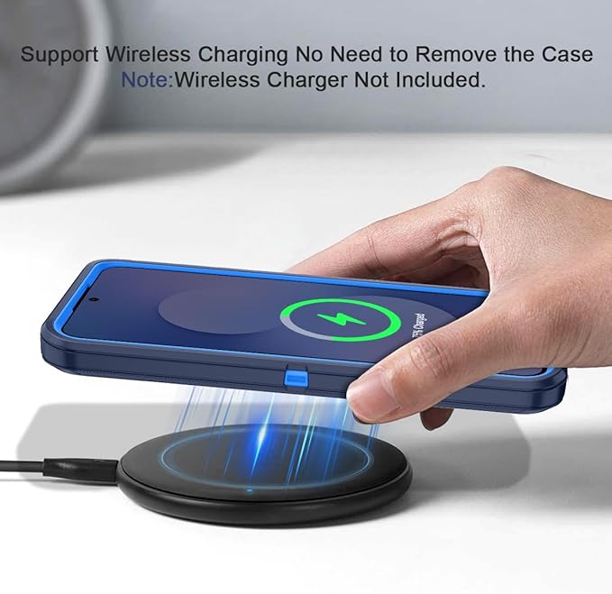 for Samsung Galaxy S25 FE Case Heavy Duty Protective Shockproof Dropproof 3-Layer Full Body Protection [Without Screen Protector] Tough Rugged Case for Galaxy S25 FE,Navy Blue