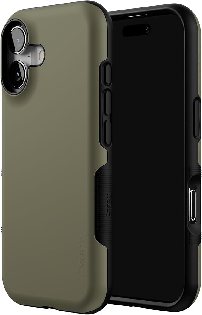 Casely iPhone 17 Case | The Boyfriend Collection | Army Green | Bold Protective Design | Compatible with MagSafe