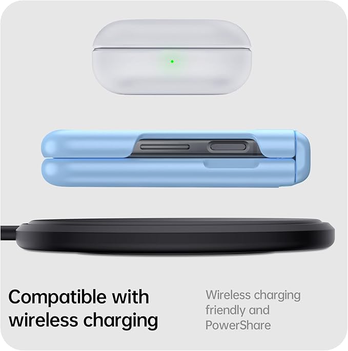 for Motorola Razr Plus 2023 Case, Built-in Screen Protector& Hinge Protection& Ultra Thin Matte PC Shockproof Phone Cover Smartphone Case for Moto Razr + (Sky Blue)