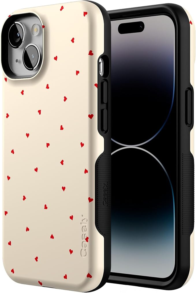 Casely iPhone 14 Case | Be Mine | Tiny Hearts | Compatible with MagSafe | Bold Protective Design