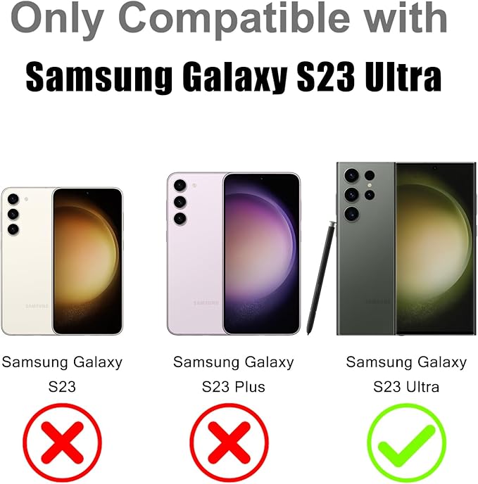 MOWIME Magnetic Case for Samsung Galaxy S23 Ultra [Compatible with Magsafe] [Cute Fashion Fluorescent Design] [1 Screen Protector] Slim Translucent Matte Case for Galaxy S23 Ultra 6.8", Black