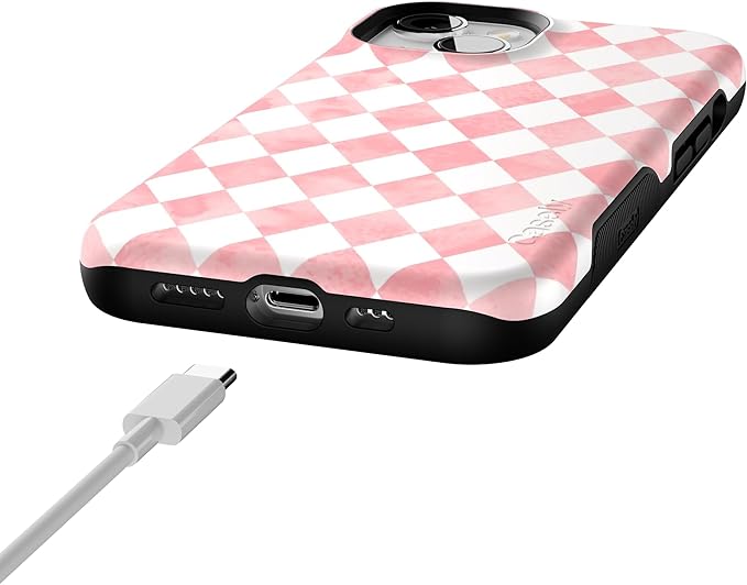 Casely iPhone 14 Case | Queen of Diamonds | Pink Watercolor | Compatible with MagSafe | Bold Protective Design